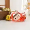 Tiktok Lindo Gato Acostado Adorable Colgante de Arena Líquida Par de Llavero Acrílico con Aceite Destellante Accesorios para Bolsos