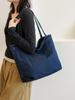 Nuevo bolso de mezclilla lavado de color sólido de gran capacidad, bolso de hombro combinable para estudiantes, bolso de mano informal artístico para mujer