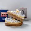 Baikuang chic estilo coreano Zapatos de Pan de corte bajo para mujer Moda Nacional Zapatos de Skate Transpirables Zapatos de Tabla de Suela Gruesa Zapatos Blancos Casuales Cómodos