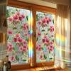 Xc9012 Laser Colorido Rosa Flor de Pessegueiro Folhas Verdes Porta de Vidro e Janela de Sala de Estar Adesivos de Decoração Eletrostático Exportação Atacado