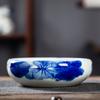 Jingdezhen Tanque de Peces Cerámico Pezera Pequeña de Escritorio Cerámica Redonda Pequeño Tanque de Peces Maceta de Nenúfar Pecera de Peces Dorados Tortuga Pintada a Mano