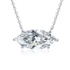 Collar Weizi de Plata de Ley S925 con Colgante de Moissanita Marquise Super Brillante de 4 Quilates, Collar Transfronterizo Simple y Lujoso al por Mayor