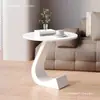 Mesa auxiliar moderna de pizarra de lujo ligero, móvil para uso doméstico, mesa de centro pequeña para sofá de sala de estar, mesa redonda pequeña creativa de pie para mesita de noche