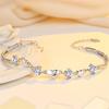 Elegante pulsera plateada para mujer pulsera de amor para novias pulsera para parejas diseño de nicho Pulsera de amor con incrustaciones de diamantes