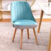 Silla de comedor nórdica de madera maciza, moderna y sencilla, para el hogar, para apartamento pequeño, estilo crema, con mesa y silla, respaldo suave y taburete.