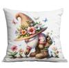 Amazon transfronterizo nuevo funda de almohada elfo jardín de primavera acuarela funda de cojín para sofá de casa al por mayor