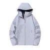 Nova Jaqueta com Capuz Unissex à Prova de Vento e Impermeável, Roupa Softshell Casual para Esportes ao Ar Livre, Roupa de Exterior Básica de Cor Sólida