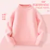 Suéter para niña, nueva colección otoño/invierno 2026, prenda base de cuello alto, conjunto de invierno de una pieza de forro polar engrosado para niños
