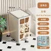 Cubo de basura con tapa para uso doméstico, gran capacidad, adecuado para sala de estar, baño, inodoro, dormitorio, cocina, cubo de basura operado con el pie, no necesita agacharse