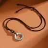 Colgante de hebilla de seguridad Xiangyun retro para hombre, aro de oro, anillo macizo, collar para hombre de estilo étnico de moda