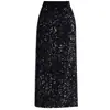Falda sencilla y elegante de lentejuelas para mujer, nueva falda recta bodycon de cintura alta ajustada para otoño e invierno 2026, elegante y moderna
