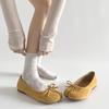 Zapatos planos de punta baja retro franceses amarillos de una sola capa para mujer 2025 Nuevo Primavera Suela blanda Combinan con todo Zapatos Mary Jane