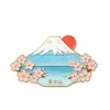 Japón Monte Fuji Souvenir Turístico Acrílico Plano Creativo Avenida de los Cerezos Decorativo Coleccionable Imán Pegatina para Nevera