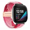 Adecuado para correa Fitbit Versa 4, Sense bucle tejido de nailon con cierre magnético de metal Versa 2