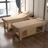 Cama de masaje de belleza de madera maciza con orificios para el pecho y la cabeza, cama de madera maciza de medicina tradicional china para tatuajes, limpieza de oídos y terapia
