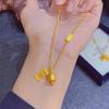 Colgante Campana de la Paz de Oro Arena de Vietnam para Mujer Color Oro Método Antiguo Ábaco Campana de Palacio Collar Juego de Cadena Clavícula Cadena Viva
