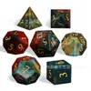 Jogo de Tabuleiro Dungeons & Dragons Dados Conjunto de 7 Peças Multilados DND RPG Pedra Natural Ágata Indiana