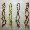 Simulación rosa pequeña ratán plástico flor de seda tubo techo decoración del hogar ratán flor artificial hoja verde flor de peonía tira