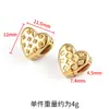 Aço Inoxidável Pata de Gato Forma de Coração Furo Passante Contas Cor Fixa Dourado Contas Espaçadoras Acessórios Contas Soltas de Alta Qualidade para DIY Colar
