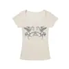 Camiseta de manga corta con cuello cuadrado, estampado retro de caballo profundo estilo punk americano, camiseta básica casual de calle ajustada