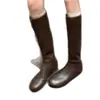 Botas de Caballero con Plataforma de Piel Sintética Retro para Mujer Zapatos 2026 Nuevo Estilo Primavera/Otoño Botas Elásticas Adelgazantes Versátiles Botas Altas Ajustadas