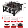 Conjunto Completo de Fogareiro para Chá, Churrasqueira, Churrasqueira de Pátio Exterior, Mesa Aquecida, Grelha de Churrasco, Churrasqueira Exterior