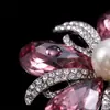 Broche de flor de perla transfronterizo de Europa y Estados Unidos, temperamento, moda, alto sentido, pedrería de vidrio, accesorios para alfiler de abrigo de traje
