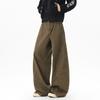 Popular Gerente de Tienda Dropshipping Pantalones Casuales de Algodón Lavado Rectos Sueltos para Hombre 100% Algodón Pantalones Largos Simples Japoneses