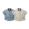 Yidao Vintage 2025 Verão Nova Marca da Moda ao Ar Livre Blusa Color Block Fresca de Secagem Rápida Nicho Solta de Manga Curta