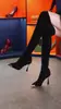 Botas de salto alto pontiagudas de metal estilo coreano para mulheres, nova coleção outono/inverno 2026, elegantes botas stiletto pretas