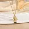 Collar de Cadena para Clavícula de Mujer con Colgante Labubu Lindo de Dibujos Animados de Venta Caliente Transfronteriza, Versátil, de Moda, de Gama Alta, Joyería de Regalo