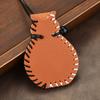 Amor Cuero Cabeza de Gato Bolsa Pequeña Monedero Llave Collar Colgantes Adornos Femenino Nicho Diseño Único Accesorios Cadena Lana