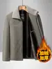 Jaqueta de algodão elegante de cor sólida para homens, novo estilo de inverno, casaco de algodão espessado para homens de meia-idade e idosos, quente e confortável para pais