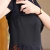 Nuevo Estilo Chino Vestido de Verano para Madre Moda Vestido Falso de Dos Piezas para Mujeres de Mediana Edad y Mayores Vestido de Gasa de Manga Corta Estilo Occidental