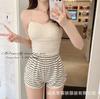 705 Chica Dulce y Picante Estilo Crema Hermosa Espalda Chaleco Corto para Mujer Ropa Interior Rosa Tirantes Espagueti Top Básico Versátil