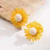 Brincos de Ráfia Tecida Flor Simulada Estilo Festa para Mulheres Acessórios de Orelha Hemingway Jewelry Moda Doce Fresco Feito à Mão