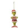Decoraciones navideñas de monstruo verde 2D transfronterizas nuevas, adornos acrílicos, colgantes de dibujos animados para árbol de Navidad