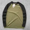 Nuevo Estilo Térmico Cuello Redondo Ropa de Casa para Hombre Otoño e Invierno Bloque de Color Manga Larga Casual Moda Versátil Camiseta Capa Base Top de Moda