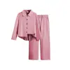 Moda de Primavera 2026 Camisa Holgada de Manga Larga con Espalda Plisada Pantalones Elásticos de Pierna Ancha Conjunto Casual Ropa para Niños