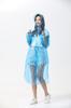 Venta Directa de Fábrica Impermeable No Desechable, Impermeable Transparente de Nuevo Material, Estilo Engrosado con Broches, Impermeable Estilo Cardigan de HDPE