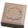 Moda Coreana Alta Qualidade Flor de Diamante Completa Nova Pulseira para Mulheres Usar Pulseira Simples Joia de Mão