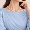 Colar Ajustável de Pérolas Corrente Longa para Suéter Feminino Outono e Inverno Novo Estilo Atacado de Fábrica