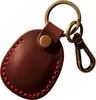 Adequado para Capa Protetora de Apple Airtag, Porta-Cartão de Acesso Chaveiro de Couro Bovino Feito à Mão, Porta-Cartão de Proximidade Chaveiro Retrô