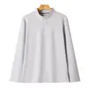 Camiseta base DeRong de media cremallera 300g, nueva para otoño e invierno, cuello alto, cálida, color liso, manga larga para hombre, venta al por mayor de fábrica