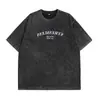 Camiseta Lavada con Ácido Hirsionsan para Mujer Camisetas Vintage de Algodón