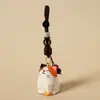 Llavero colgante de talla de madera hecha a mano para llaves de coche de gato, colgante para mochila escolar de mascota linda femenina, regalo para novias, venta al por mayor
