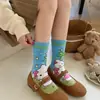 Estilo Primavera e Verão Versátil Fofo Novo Gato KT Meia de Cano Médio Estilo Desenho Animado Super Fofo Hello Kitty Algodão Absorvente de Suor Meias Sem Costura