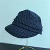 Gorra Rayada de Pico de Pato para Mujer Otoño e Invierno 2025 Moda Coreana Sombrero de Equitación Mezcla de Lana que Adelgaza el Rostro Sombrero de Alta Gama de Moda