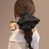 Falda coreana de lunares volantes y encaje, talla grande, scrunchie de satén, diadema de alta gama de alta elasticidad para mujer, accesorio para la cabeza