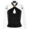 Aliexpress Comércio Exterior 2025 Primavera/Verão Top Sem Mangas Desejo Puro Moda Sexy Garota Quente Peito Aberto Sem Costas Gola Halter Camiseta